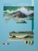 Contemporary landscape painting of water undulating