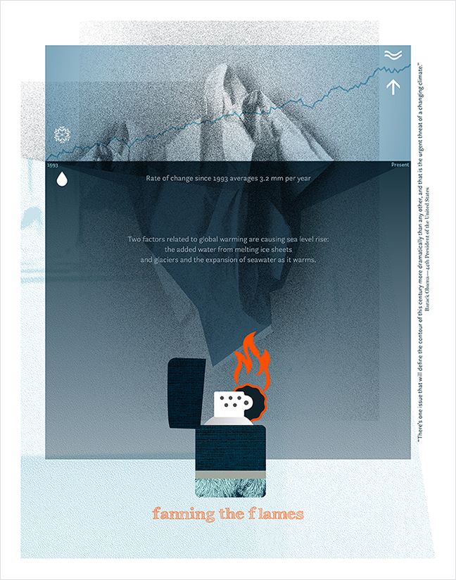 “Fanning the flames” (2018). 14" x 11". Limited edition 1/2. Digital collage by Joerg Dressler in collaboration with Mark Borrelli. Original and found material; archival ink on archival paper.