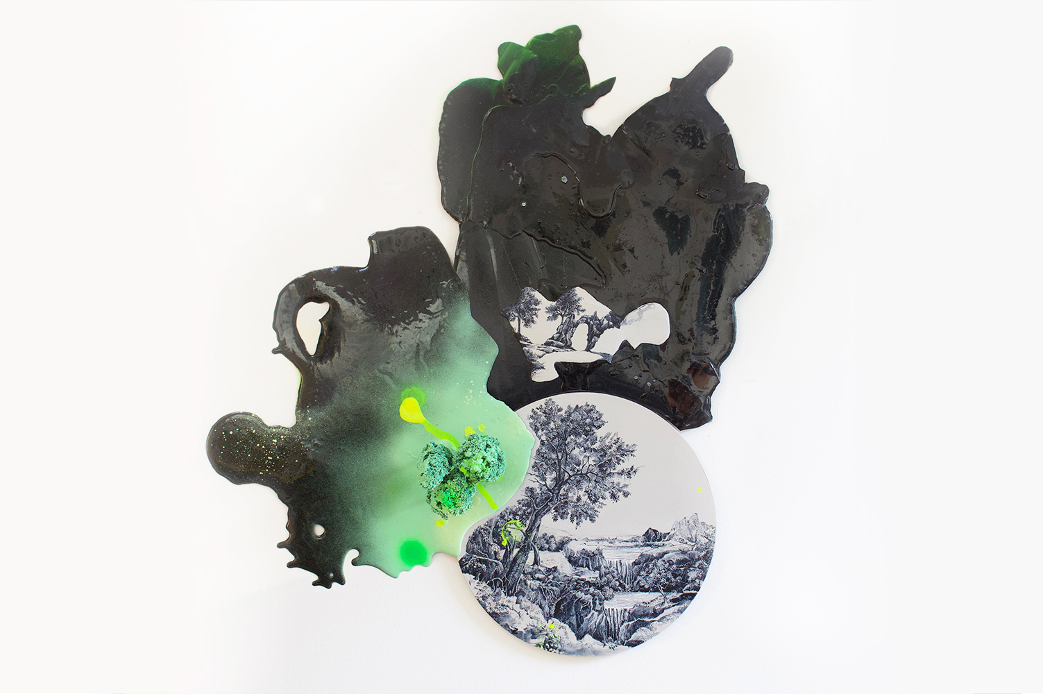 Wanderlust (afterGranville/Poussin), 29 x 24 x 6 inches, mixed media, 2019